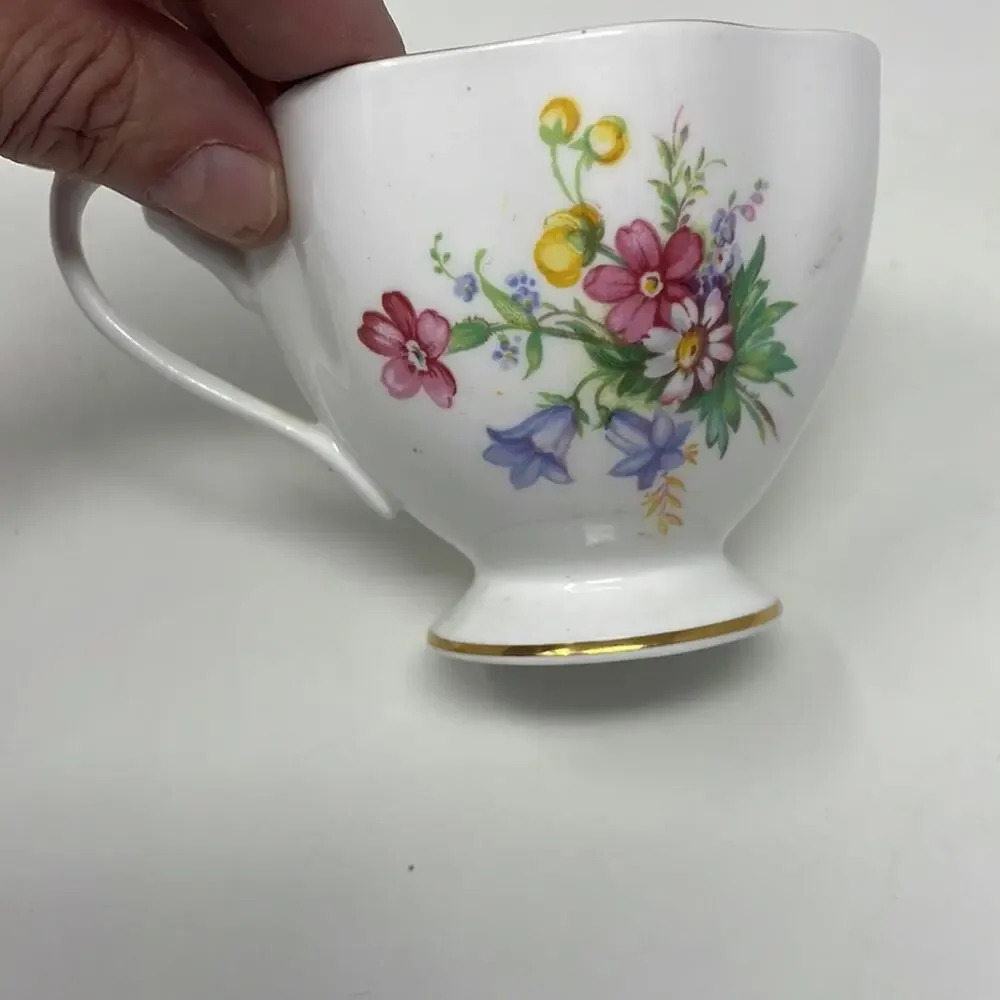 Mid-Century Fine Bone China England Teacup & Saucer